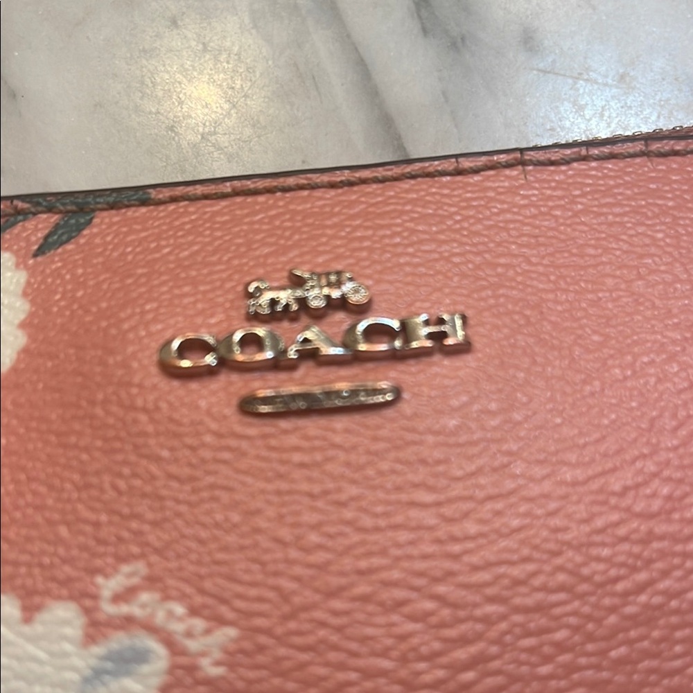 Coach Pink Floral Leather Wristlet Clutch - Picture 7 of 12